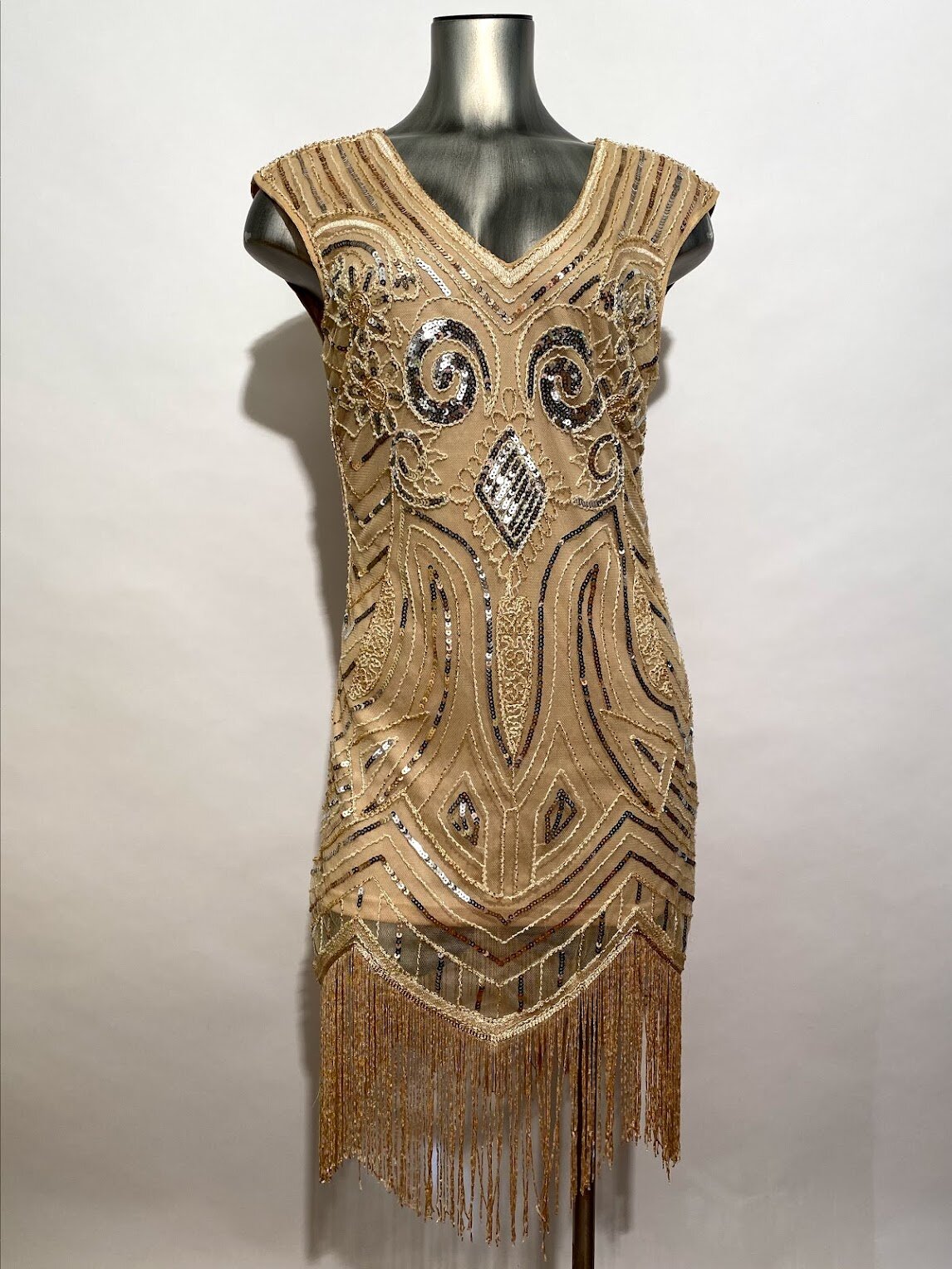 Gold flapper dress hot sale